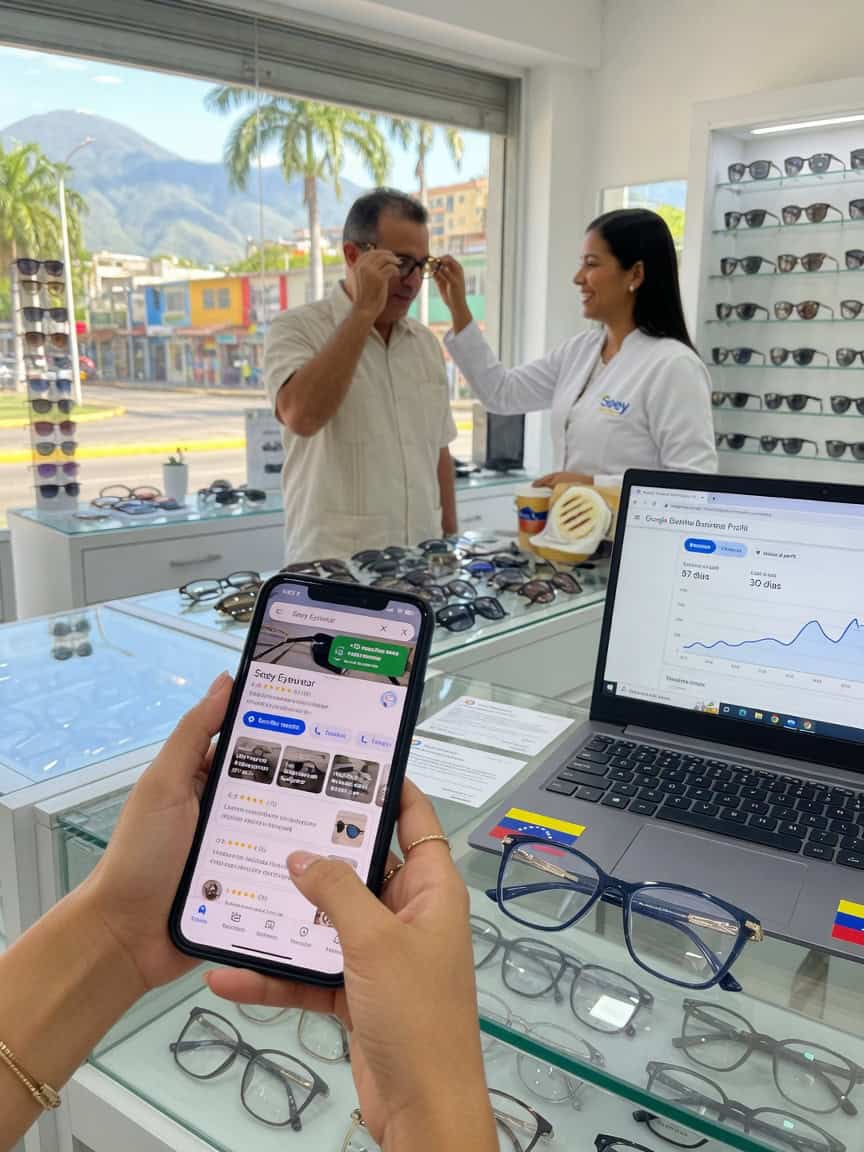 Cómo conseguir reseñas Google vender lentes Seey Eyewear Venezuela