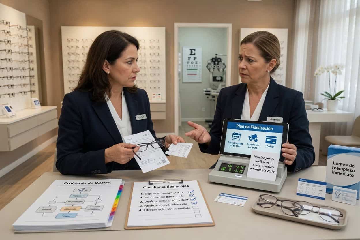 Protocolo Ópticas: Cómo Resolver Quejas Graduaciones Mal Hechas Fidelizar Clientes
